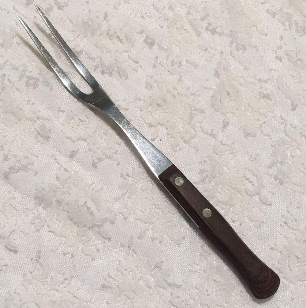 Vintage Flint Arrowhead Stainless Kitchen Utensil Meat Fork 11.75” 2 Prongs USA
